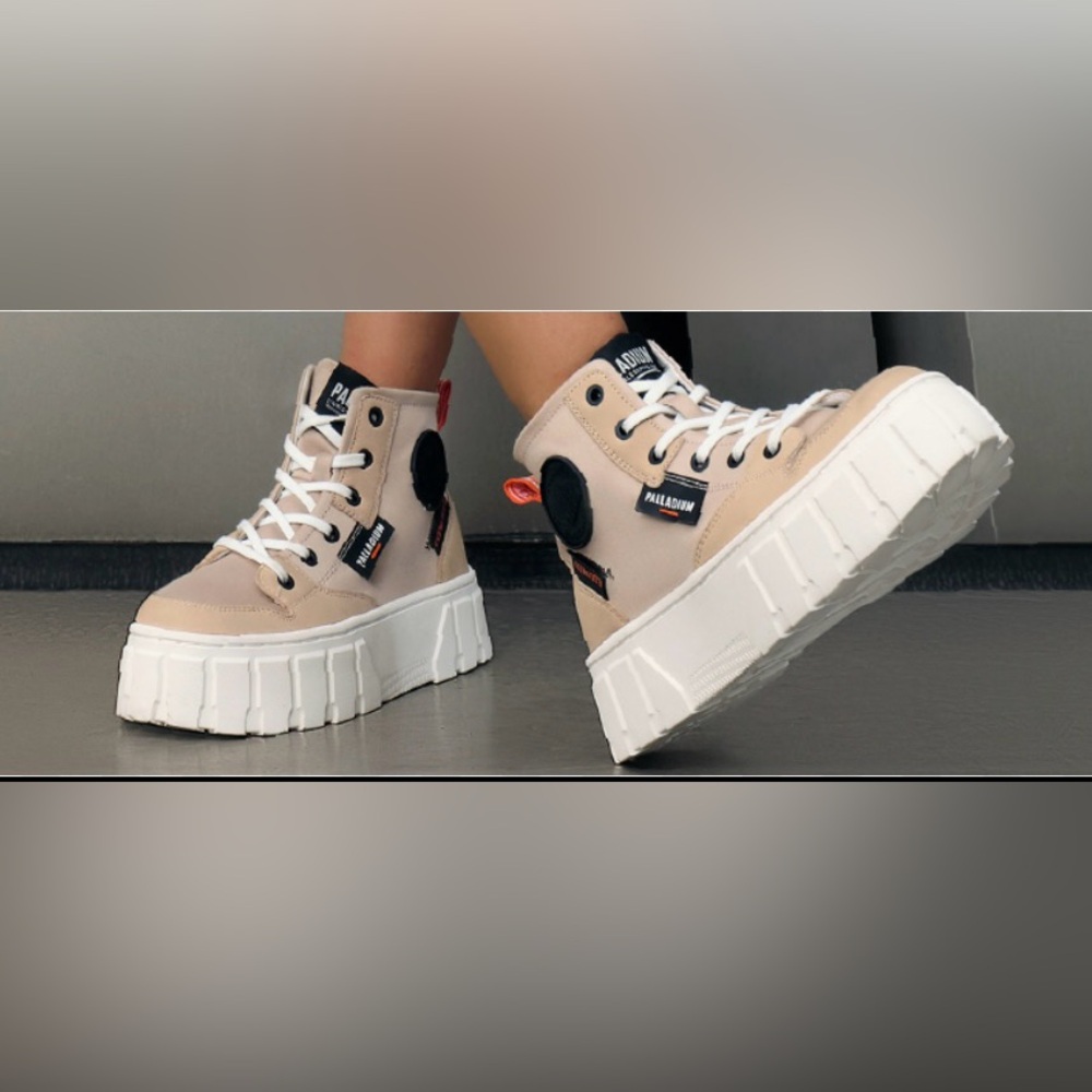 Palladium Women's Beige Platform Sneakers